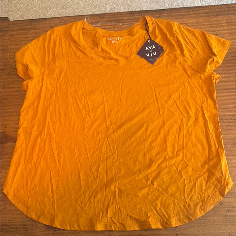 Ava & Viv Tangerine Short Sleeve Relaxed Tee